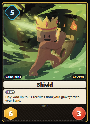 Shield DDLTCG card — 5 mana, 6 Attack, 3 Health